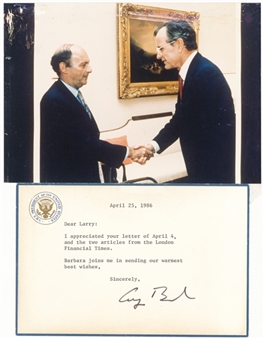 1986 President George H. W. Bush Signed Personal Letter With Vice President Letterhead (Beckett)